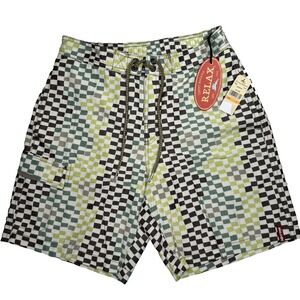 Tommy Bahama Shorts Mens Small Green Checkered Out Swim Trunks Board Relax